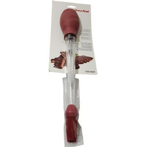 Kitchen Aid Plastic Refillable Basting Brush With Silicone Bristles  14"